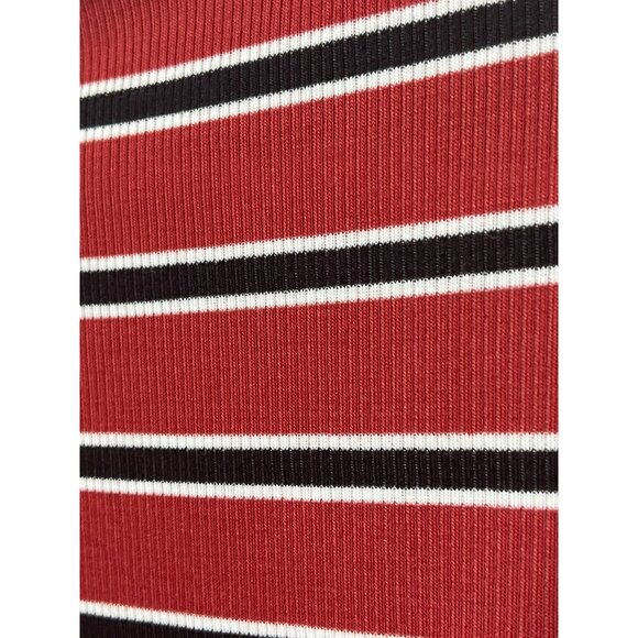 Lulus Red Striped Tank Midi Dress Small Sleeveless Bodycon Casual Work - Picture 8 of 8